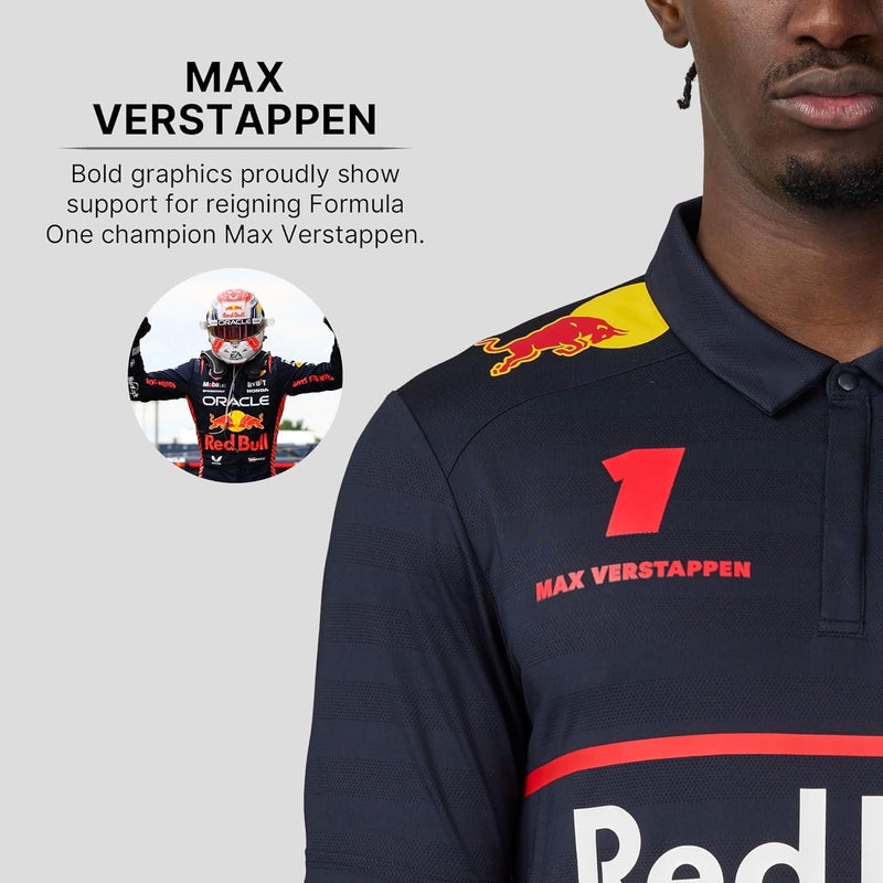 CASTORE Oracle Men’s Red Bull Racing F1 Team Driver Polo Shirt | Official Red Bull F1 Racing Shirt with Team & Sponsor Logos - Image 4